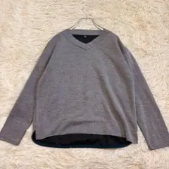 m1307 美品✨ロンT 長袖カットソー ストレッチ 綺麗めカジュアル ラフ