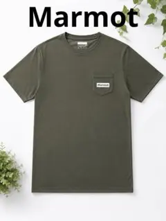 MarmotポケットロゴクルーTシャツ半袖カーキMサイズ正規品のサムネイル