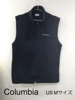 Columbia メンズ フルジップフリースベスト ブラック US Mサイズ