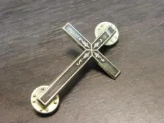 真鍮ブラス製　ビンテージ風クロス/十字架ピンズブローチ ハット・ジャケットに