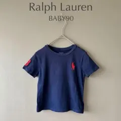 【ラルフローレン】BABY90　紺　赤　Tシャツ　半袖　ワンポイント刺繍