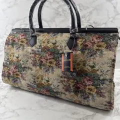 ほぼ未使用品 ノーブランド 花柄 ゴブラン織 ラージサイズ ボストンバッグのサムネイル