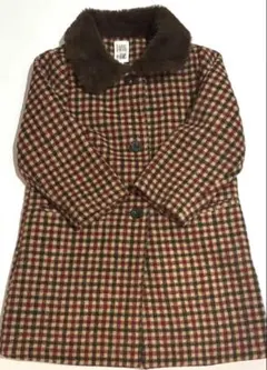 ビーミング　バイ　ビームス　ファー付きチェック　コート 120cm