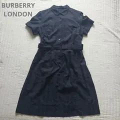 BURBERRYLONDON 綿リネン半袖シャツワンピースシャドーチェック　ノバ