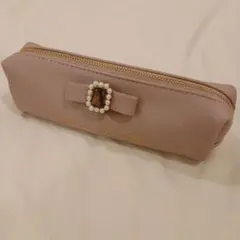 メゾンドフルール　パールビジュー合皮リボンペンケース ピンク