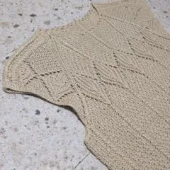 ニット半袖ベスト　ベージュ