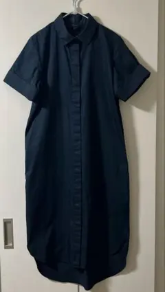 COS 半袖シャツワンピース　ネイビー
