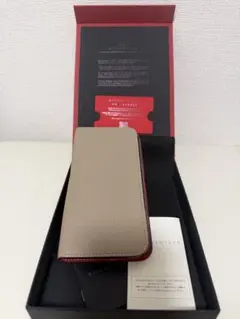 BONAVENTURA iPhone 手帳型ケース グレージュ レッドのサムネイル
