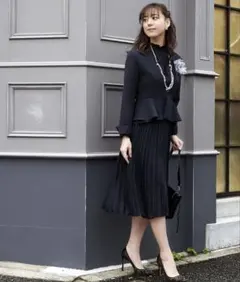 RUIRUE BOUTIQUE ペプラムジャケット&ワンピース2点セットアップL