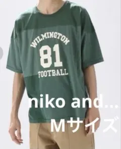 niko and…ピグメントフットボールTシャツ グリーン　M