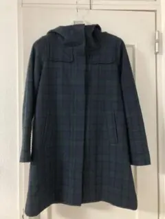 ブラックウォッチ柄フードウールコート