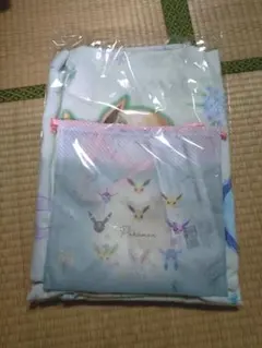 ポケモン　プラチナムザッカ　巾着付ブランケット　イーブイ　ブイズ