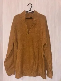 ハーフジップ ニット マスタードカラー