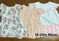 GAP ワンピース　18-24m 90cm 3枚セット　ピンク　花柄　刺繍
