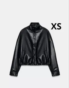 ZARA ザラ　フェイクレザーパデッドボンバージャケット　新品、未使用