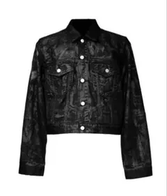 allcapo コーティング ブラックデニムジャケット ワックス加工