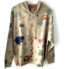 【美品】ferrieswheel動物柄オーバーサイズフード付きニット