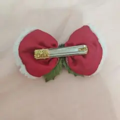 クリスマス リボン ヘアクリップ