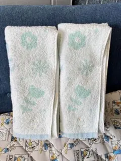 ワンポイント刺繍フェイスタオル 2枚セット 《34×71》