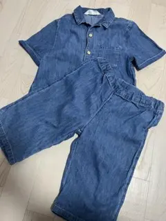 h&m デニムセットアップ 6-7Y ブルー