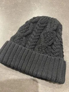 CA4LAケーブル編み ブラックニット帽