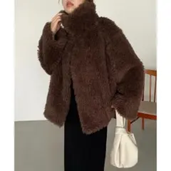 CAPRICIEUX LE'MAGE 2024AW エコファーコート モカ