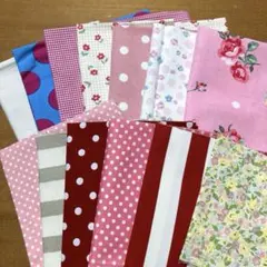 ハギレまとめ売り　花柄ピンク系　カットクロスセット　550g