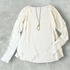 ベルベット velvet カットソー 長袖 S 白 綿100% USA製
