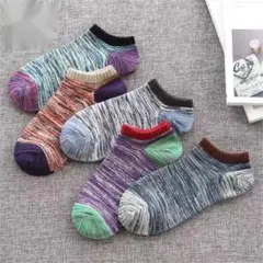 新品未使用　マルチカラーショートソックス5足セット