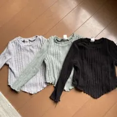 SHEIN ニットトップス 12-18M 3点セット グレー ミント ブラック