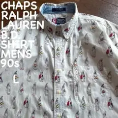 ⭐️90s⭐️チャップス ラルフローレン ボタンダウンシャツ L ゴルフバッグ 総柄