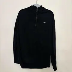 ラコステ　ハーフジップ　Lサイズ　ブラック