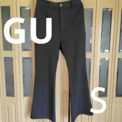 GU カットソー カラー フレアスラックス 黒色 Sサイズ