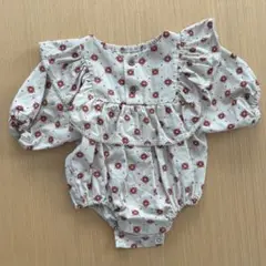 p.premier フリル付き花柄ロンパース 60サイズ