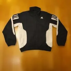 ​adidas トラックジャケット ジャージ 140 黒×白 3本ライン
