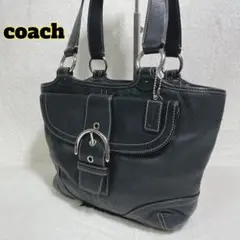 COACH ソーホー オールレザー ショルダー ハンドバッグ9637 ブラック