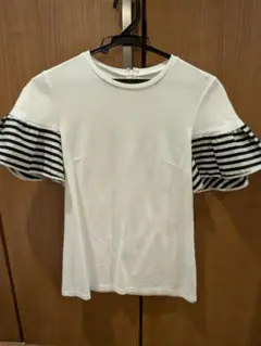 極美品✨ボーダーズアットバルコニー フラワージャガードパフスリーブ