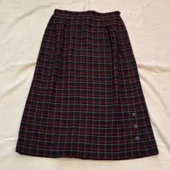 タータンチェック柄 膝丈スカート Aライン レトロ可愛い 上品 昭和レトロのサムネイル
