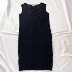 ビーズ刺繍 ノースリーブワンピース 黒 Daimaru TOKYO