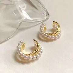 ❤️数量限定❤️ パール　イヤーカフ　　　　 ゴールド 両耳用