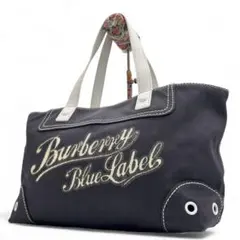 美品　バーバリーブルーレーベル　トートバッグ　キャンバス　ロゴ　大容量　肩掛け◎