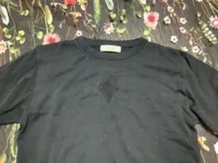 黒 半袖ニット ダイヤモンド型透け加工