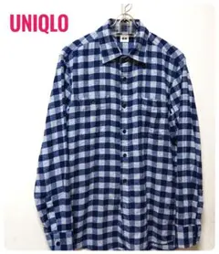 UNIQLO フランネルシャツ　ネイビーチェック Ⓜ️サイズ Tシャツ付き