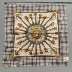 新品未使用品　Burberrys 57cm ミニスカーフ 大判ハンカチ　シルク混