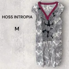HOSS INTROPIA ホスイントロピア 総柄 Vネック ワンピース 38