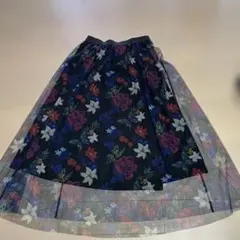 iS ScoLar 花柄 チュール フレアスカート Mのサムネイル
