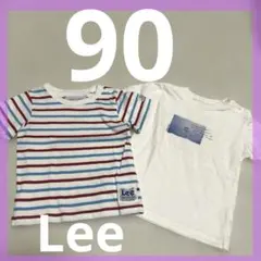90 Lee ボーダーTシャツ & 白プリントTシャツ 2枚セット 半袖のサムネイル