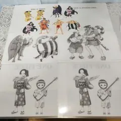 ONE PIECE クリアファイル4枚+ステッカー8セット