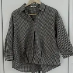 GLACIER ハニーズ ギンガムチェック スキッパーシャツ ブラウス M