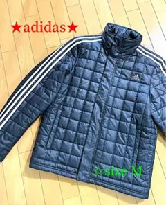 【adidas】キルティング ジャケット ジャンパー 中綿 ブラック M